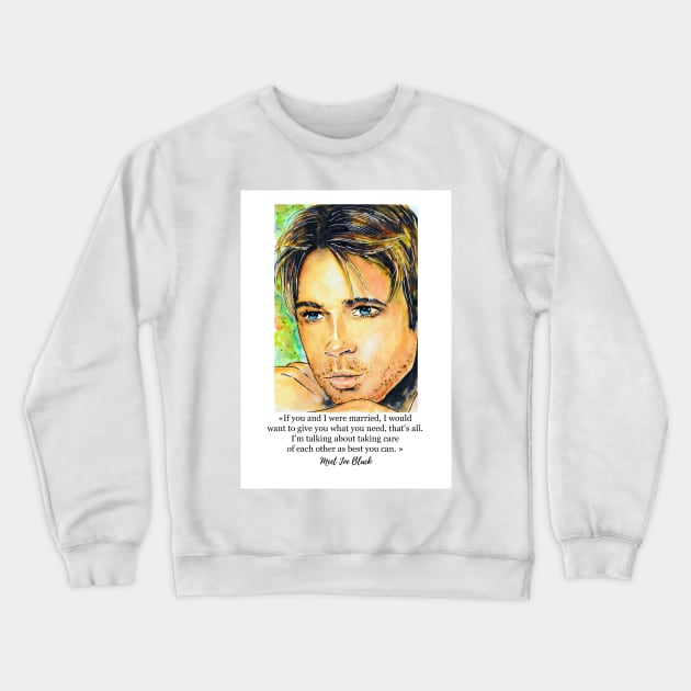 Brad Pitt Crewneck Sweatshirt by Svetlana Pelin